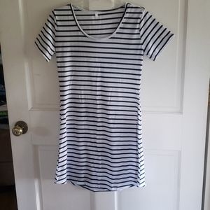 Black and white striped mini dress sz S/M